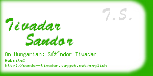 tivadar sandor business card